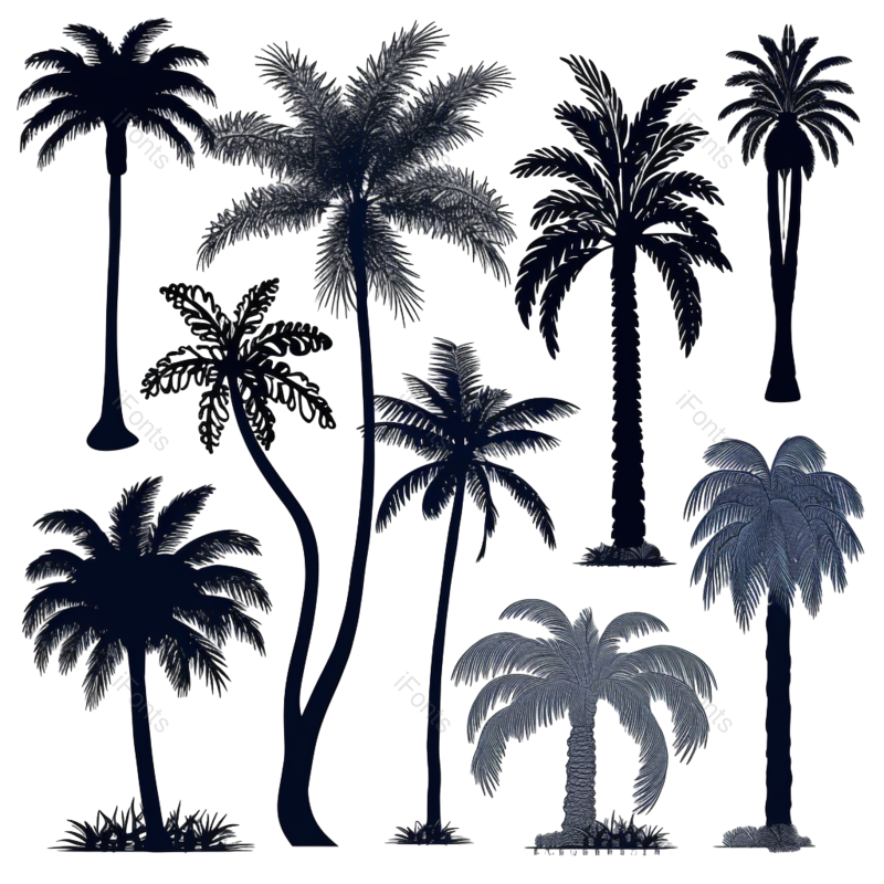 元素图片,夏天元素,度假PNG,黑色免抠素材